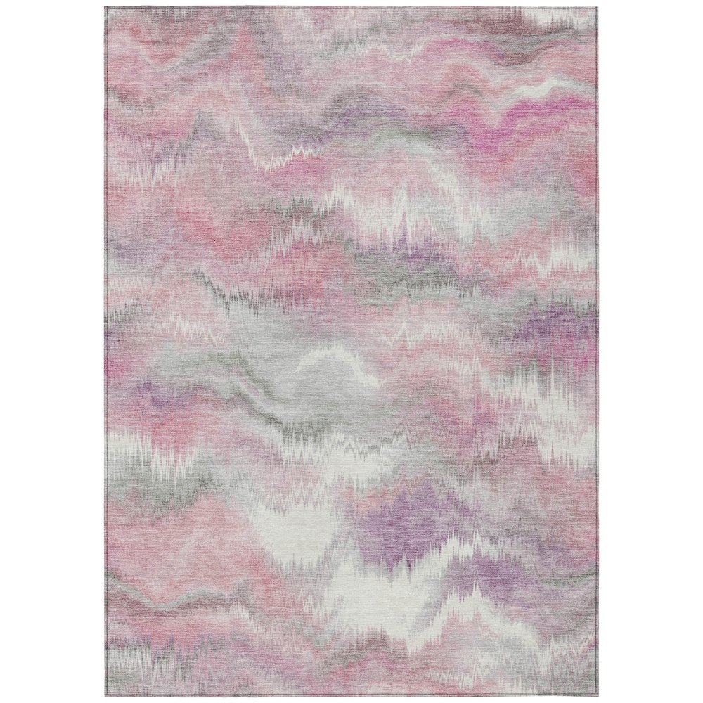 Machine Washable Indoor/Outdoor Chantille ACN2258 Pink 5' x 7'6" Rug. Picture 1