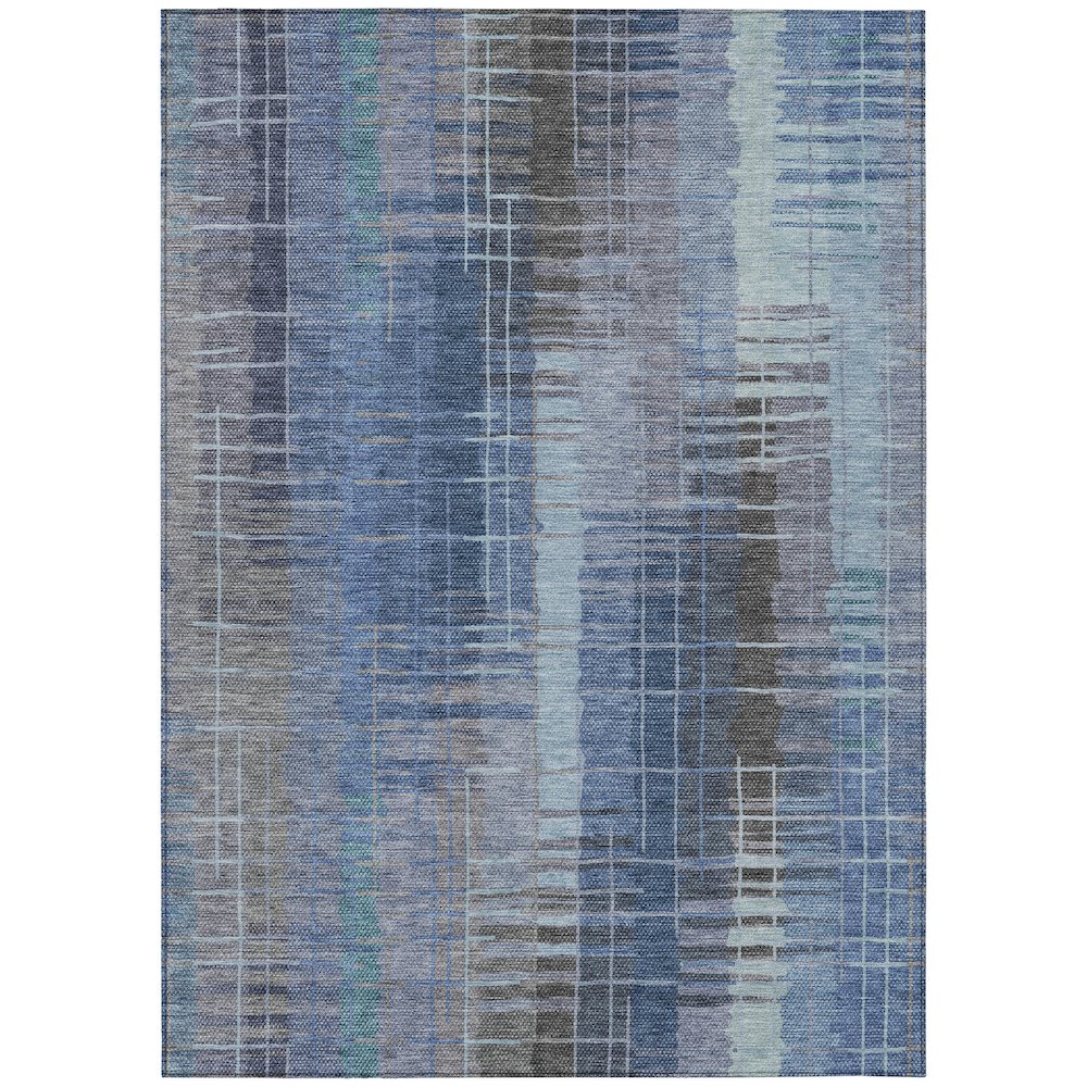 Machine Washable Indoor/Outdoor Chantille ACN2261 Blue 5' x 7'6" Rug. Picture 1