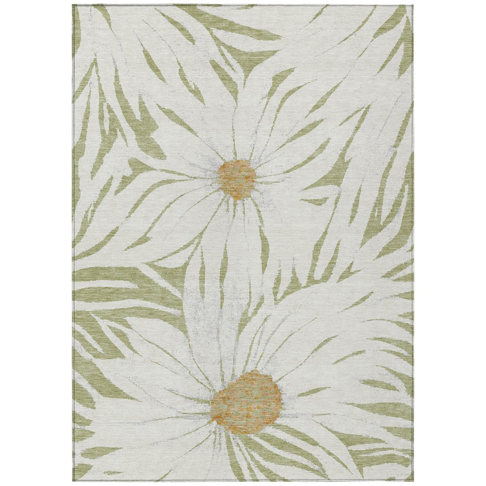 Machine Washable Indoor/Outdoor Chantille ACN2263 Green 5' x 7'6" Rug. Picture 1