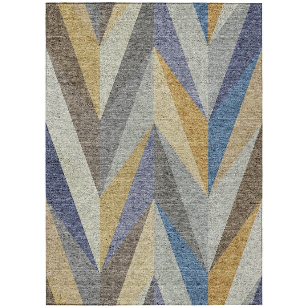 Machine Washable Indoor/Outdoor Chantille ACN2265 Gold 5' x 7'6" Rug. Picture 1