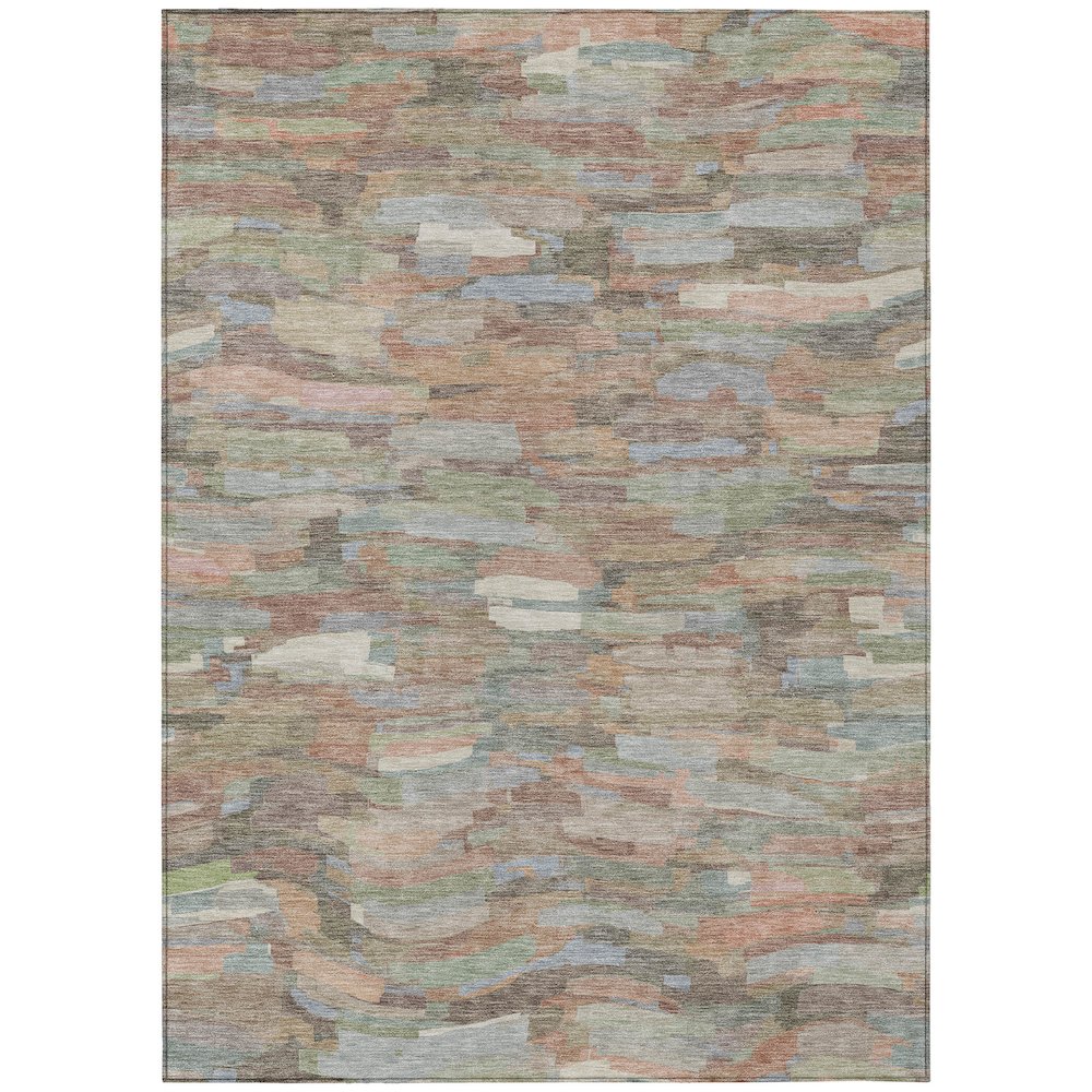 Machine Washable Indoor/Outdoor Chantille ACN2266 Orange 5' x 7'6" Rug. Picture 1