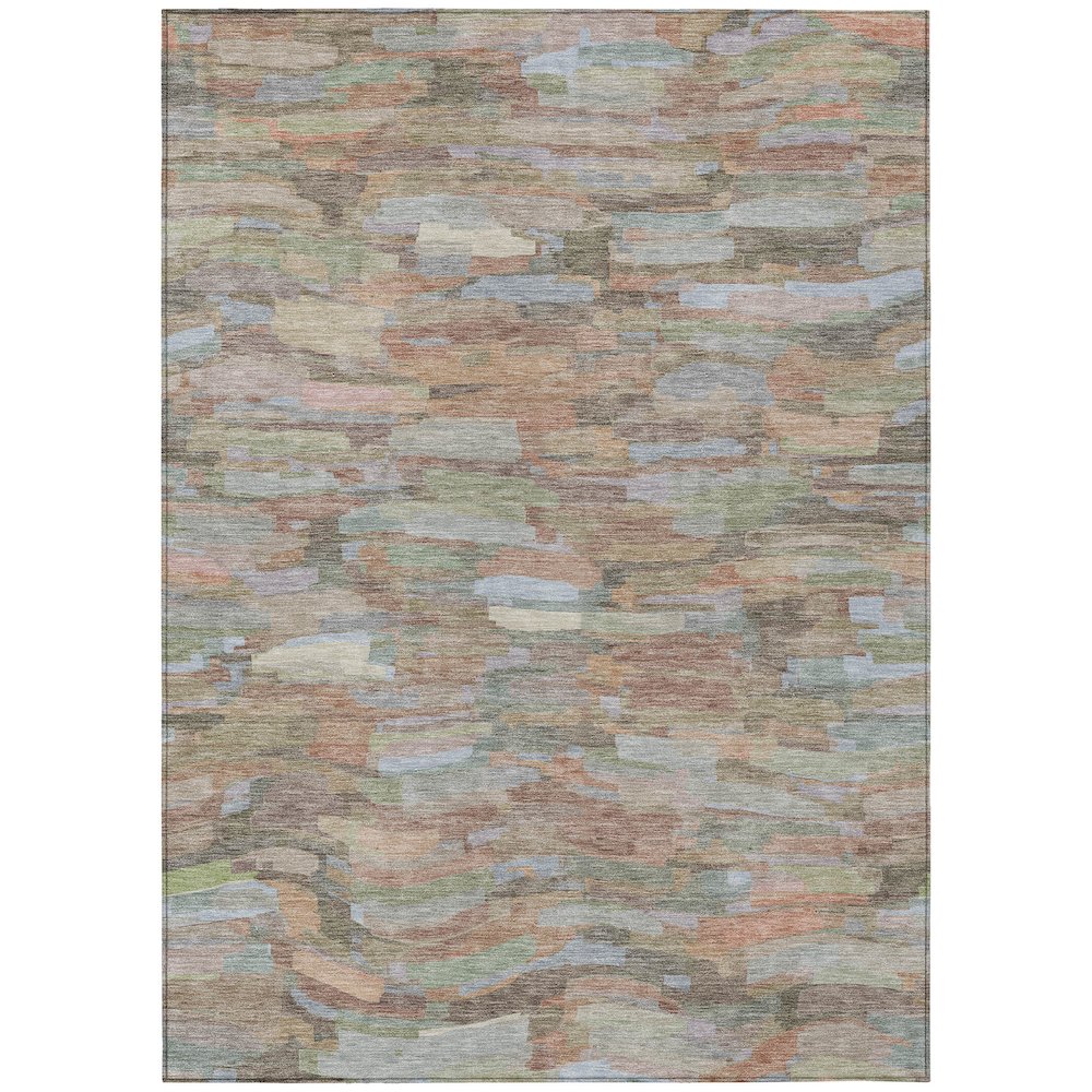 Machine Washable Indoor/Outdoor Chantille ACN2266 Brown 5' x 7'6" Rug. Picture 1