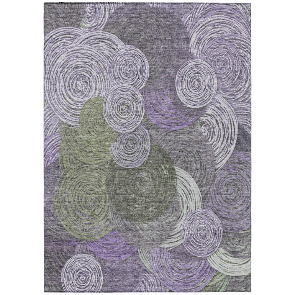 Machine Washable Indoor/Outdoor Chantille ACN2267 Purple 5' x 7'6" Rug. Picture 1