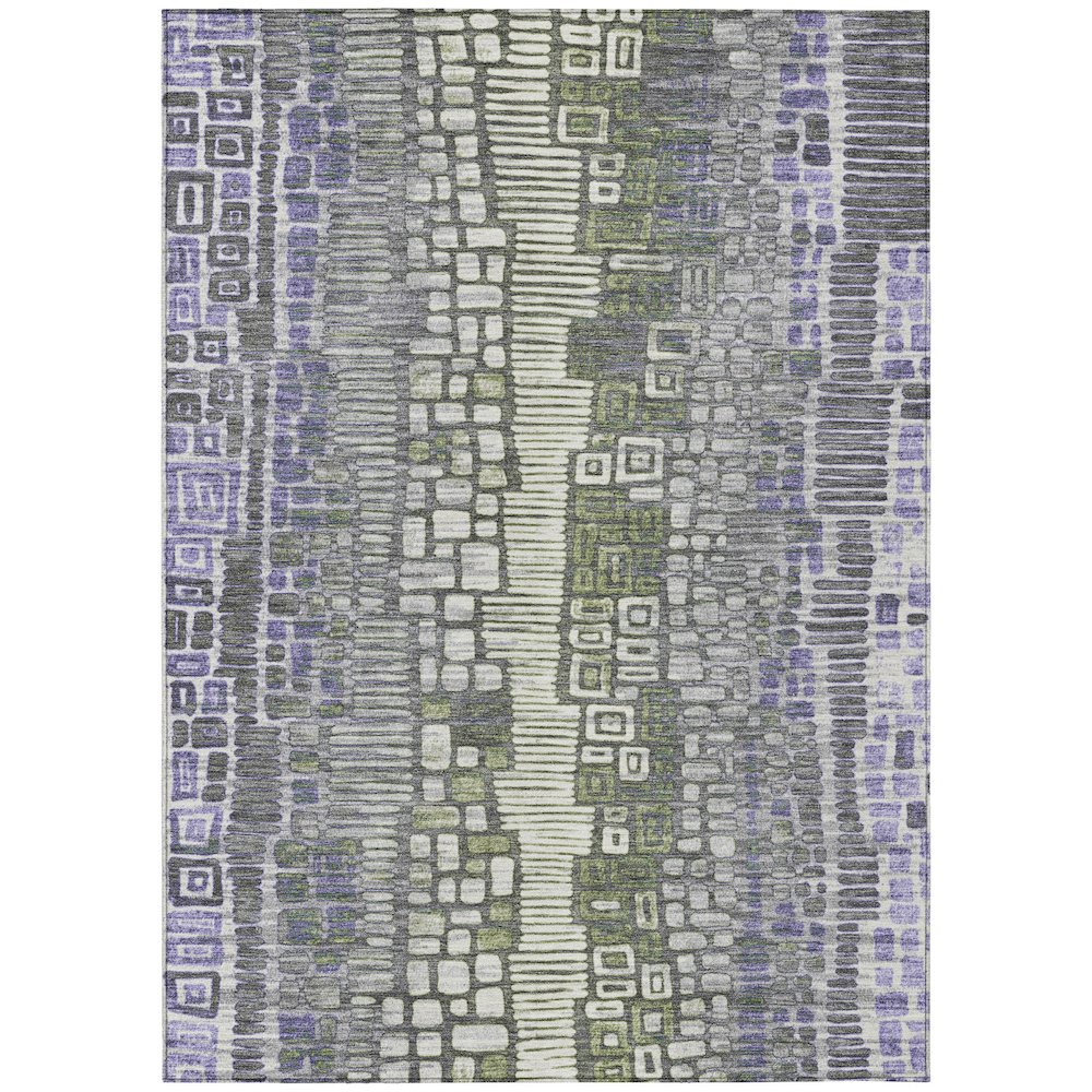 Machine Washable Indoor/Outdoor Chantille ACN2268 Purple 5' x 7'6" Rug. Picture 1
