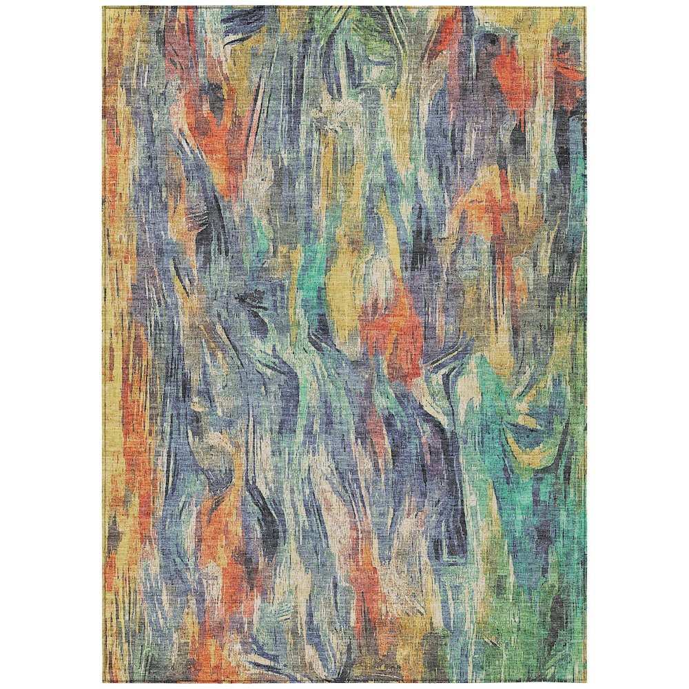 Machine Washable Indoor/Outdoor Chantille ACN2269 Blue 5' x 7'6" Rug. Picture 1
