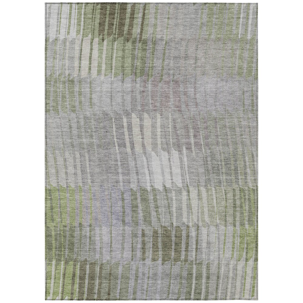 Machine Washable Indoor/Outdoor Chantille ACN2271 Green 5' x 7'6" Rug. Picture 1