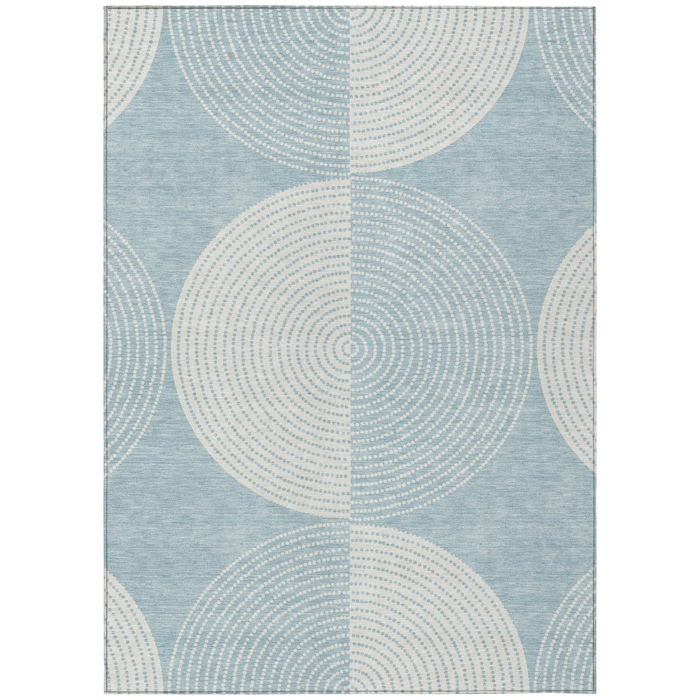 Machine Washable Indoor/Outdoor Chantille ACN2275 Blue 5' x 7'6" Rug. Picture 1