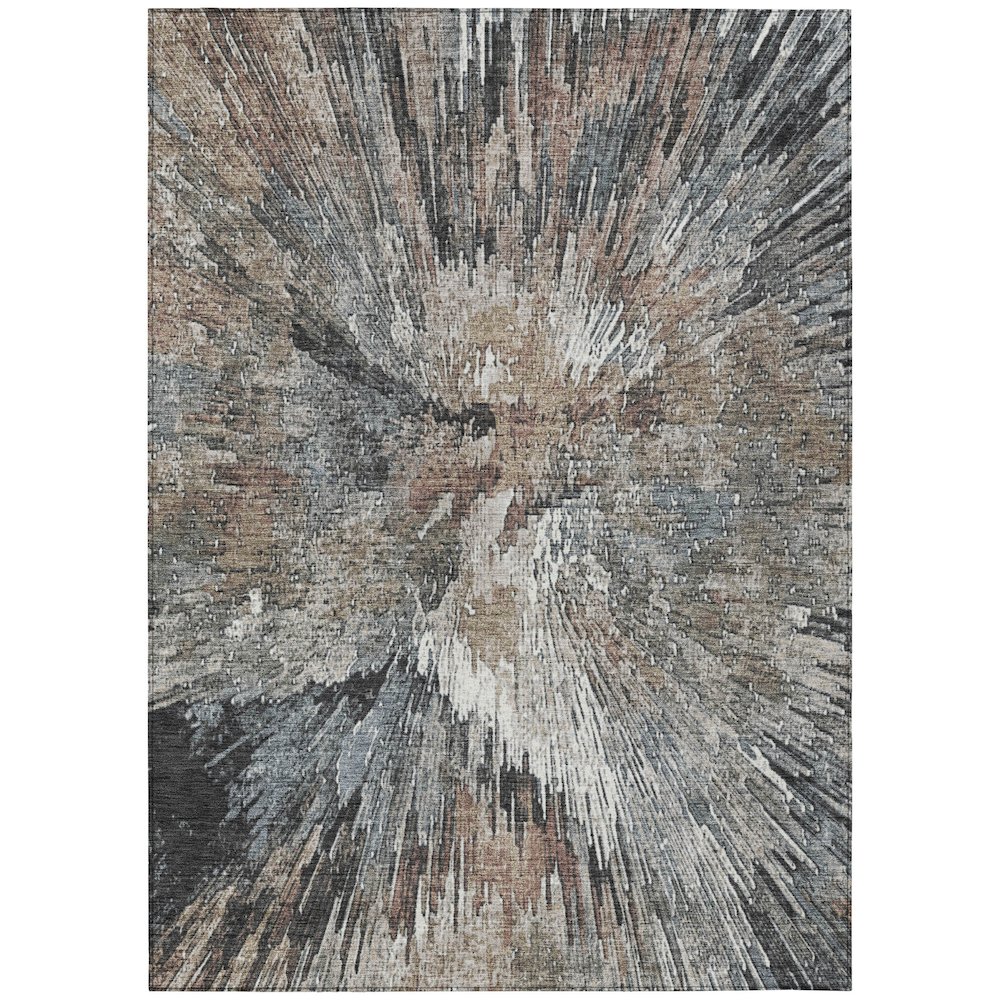 Machine Washable Indoor/Outdoor Chantille ACN2283 Brown 5' x 7'6" Rug. Picture 1
