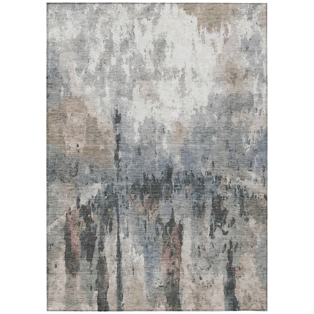 Machine Washable Indoor/Outdoor Chantille ACN2284 Brown 5' x 7'6" Rug. Picture 1
