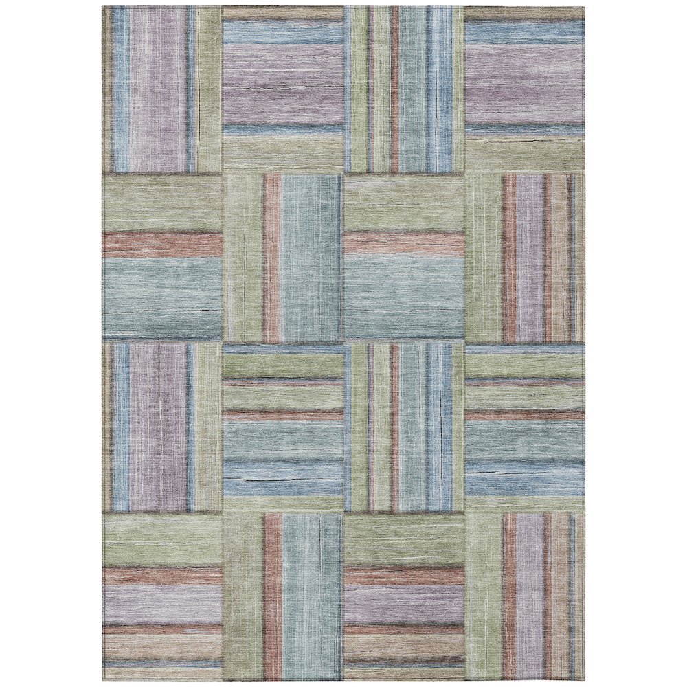 Machine Washable Indoor/Outdoor Chantille ACN2285 Green 5' x 7'6" Rug. Picture 1