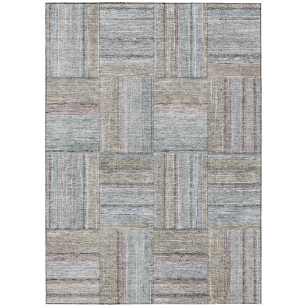 Machine Washable Indoor/Outdoor Chantille ACN2285 Brown 5' x 7'6" Rug. Picture 1