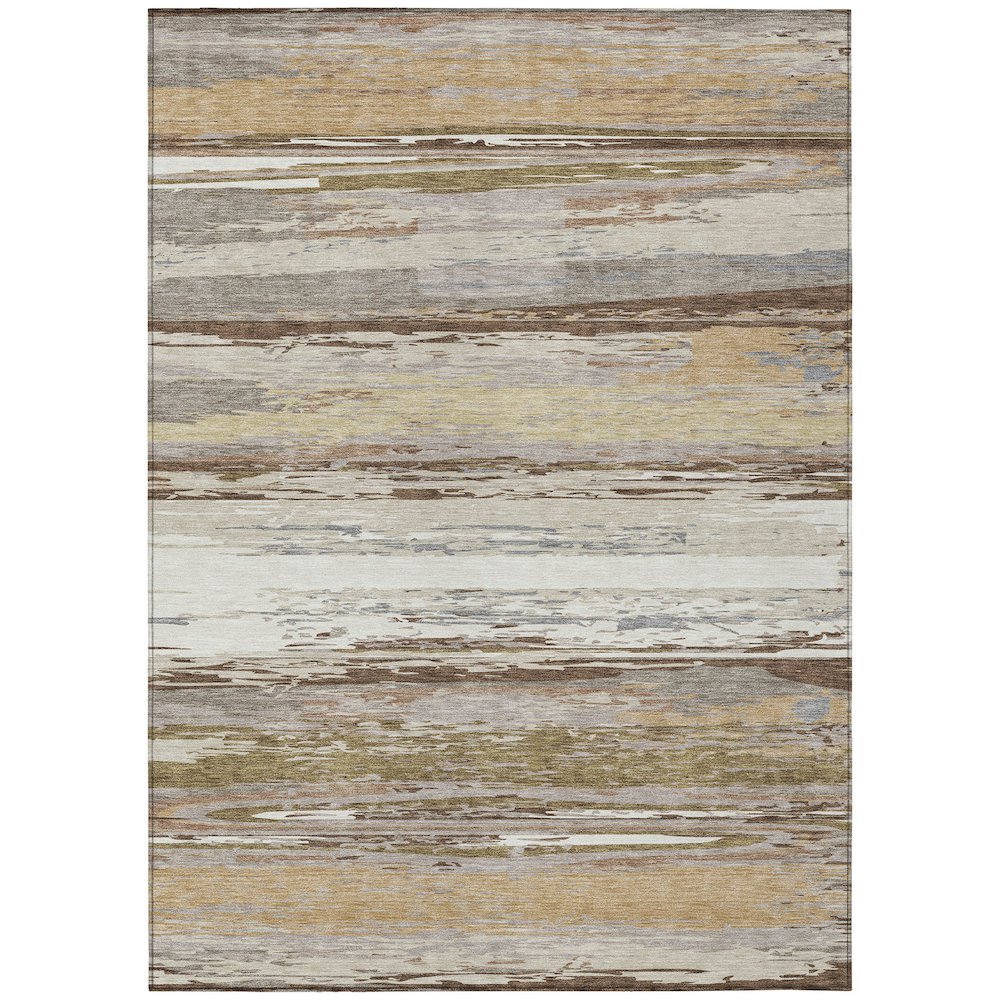 Machine Washable Indoor/Outdoor Chantille ACN2287 Brown 5' x 7'6" Rug. Picture 1