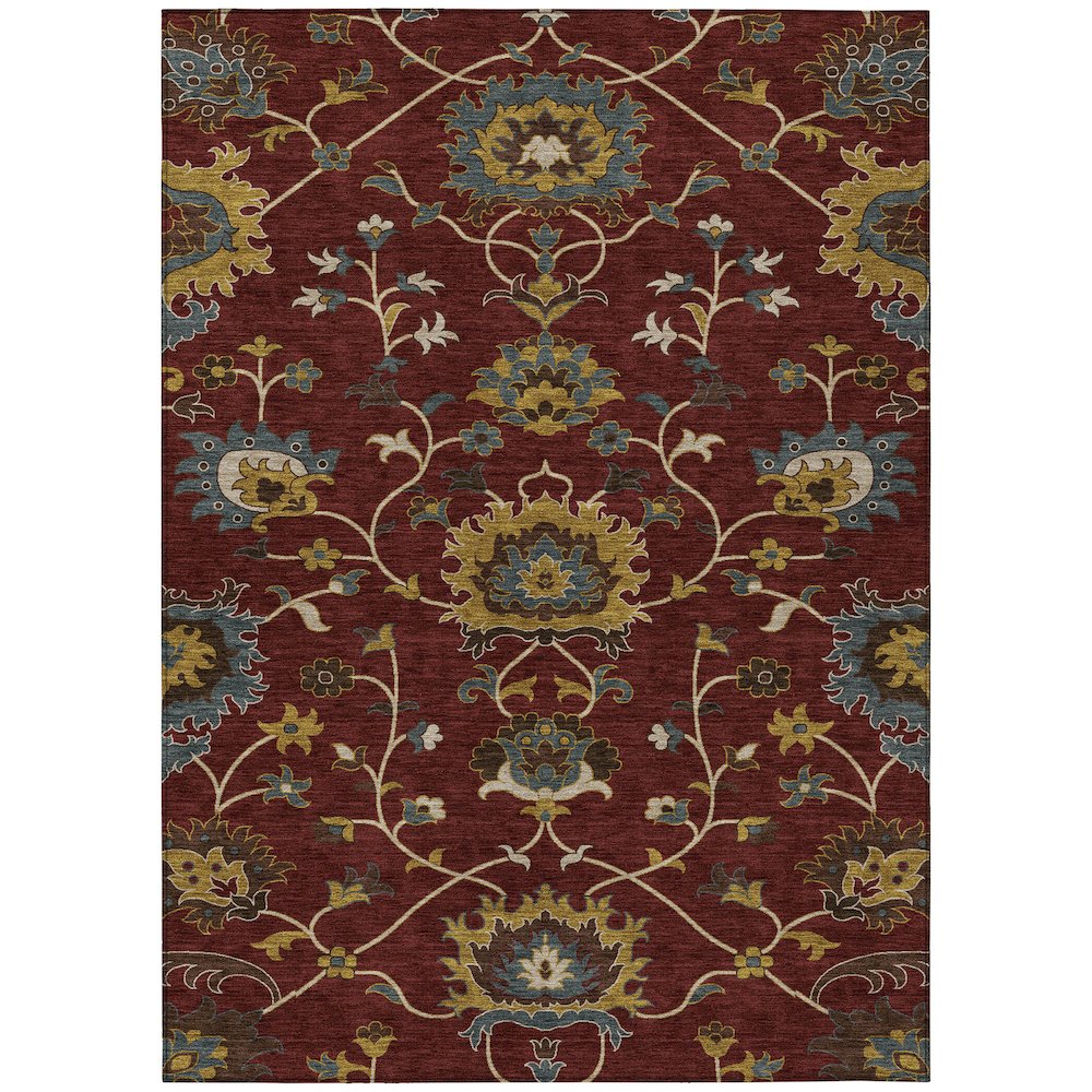 Machine Washable Indoor/Outdoor Chantille ACN2290 Red 5' x 7'6" Rug. Picture 1