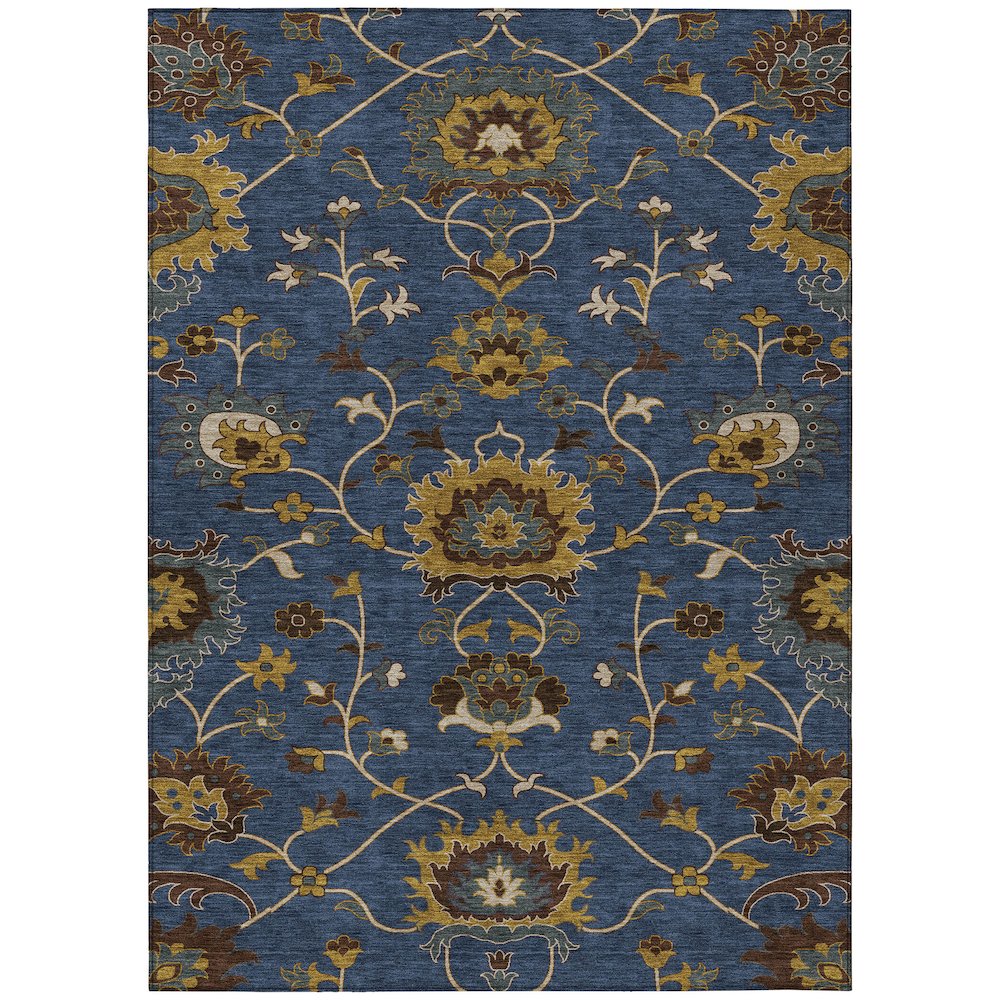Machine Washable Indoor/Outdoor Chantille ACN2290 Blue 5' x 7'6" Rug. Picture 1