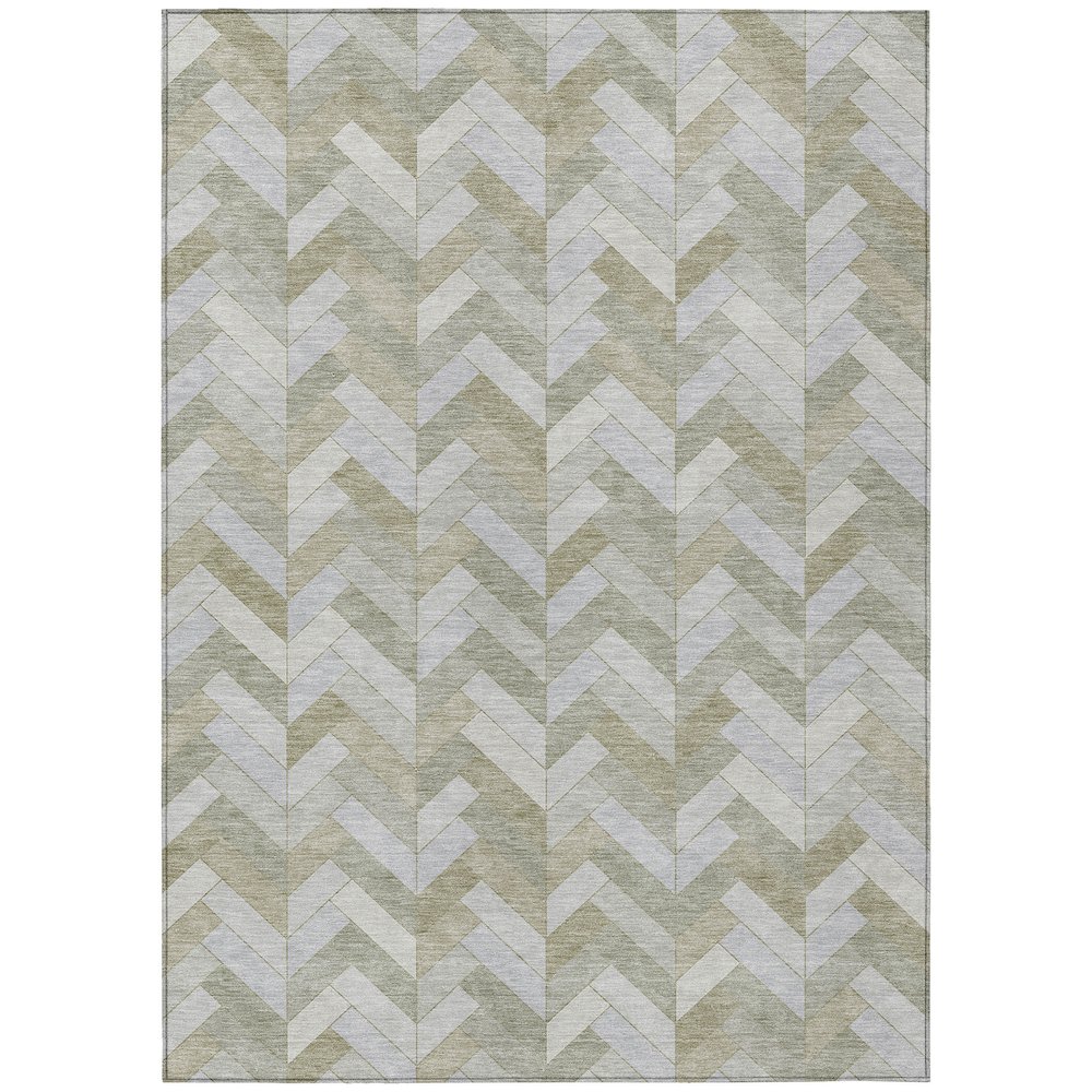 Machine Washable Indoor/Outdoor Chantille ACN2297 Brown 5' x 7'6" Rug. Picture 1
