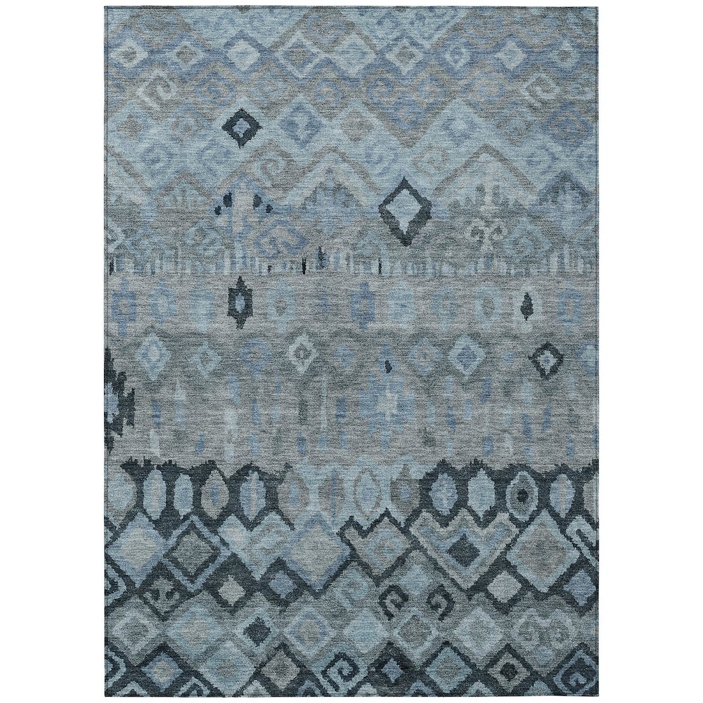 Machine Washable Indoor/Outdoor Chantille ACN2303 Gray 5' x 7'6" Rug. Picture 1