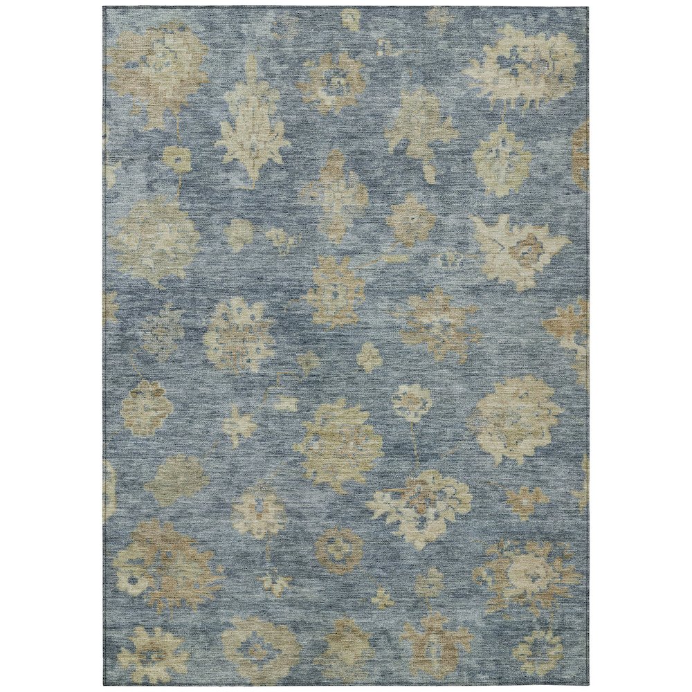 Machine Washable Indoor/Outdoor Chantille ACN2305 Blue 5' x 7'6" Rug. Picture 1