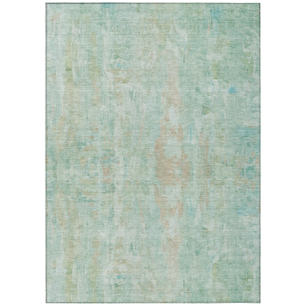Machine Washable Indoor/Outdoor Chantille ACN2310 Teal 5' x 7'6" Rug. Picture 1