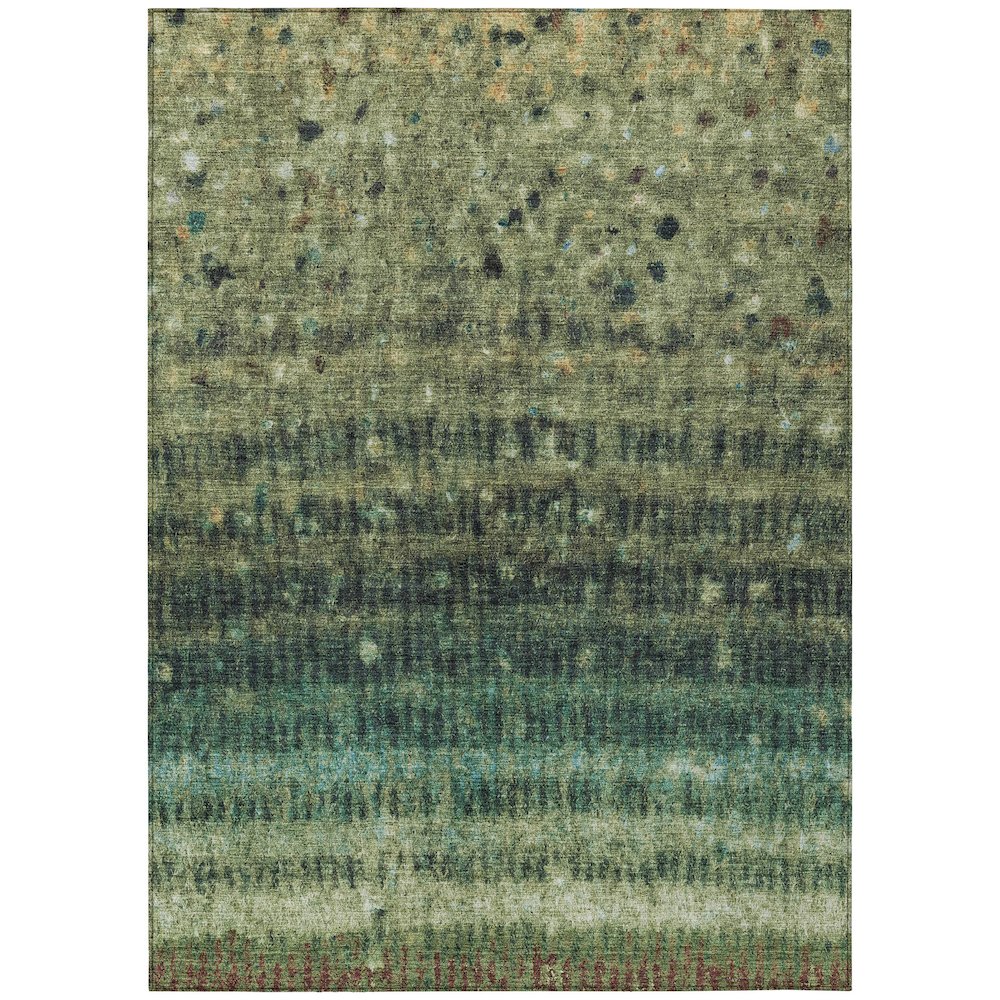 Machine Washable Indoor/Outdoor Chantille ACN2316 Green 5' x 7'6" Rug. Picture 1