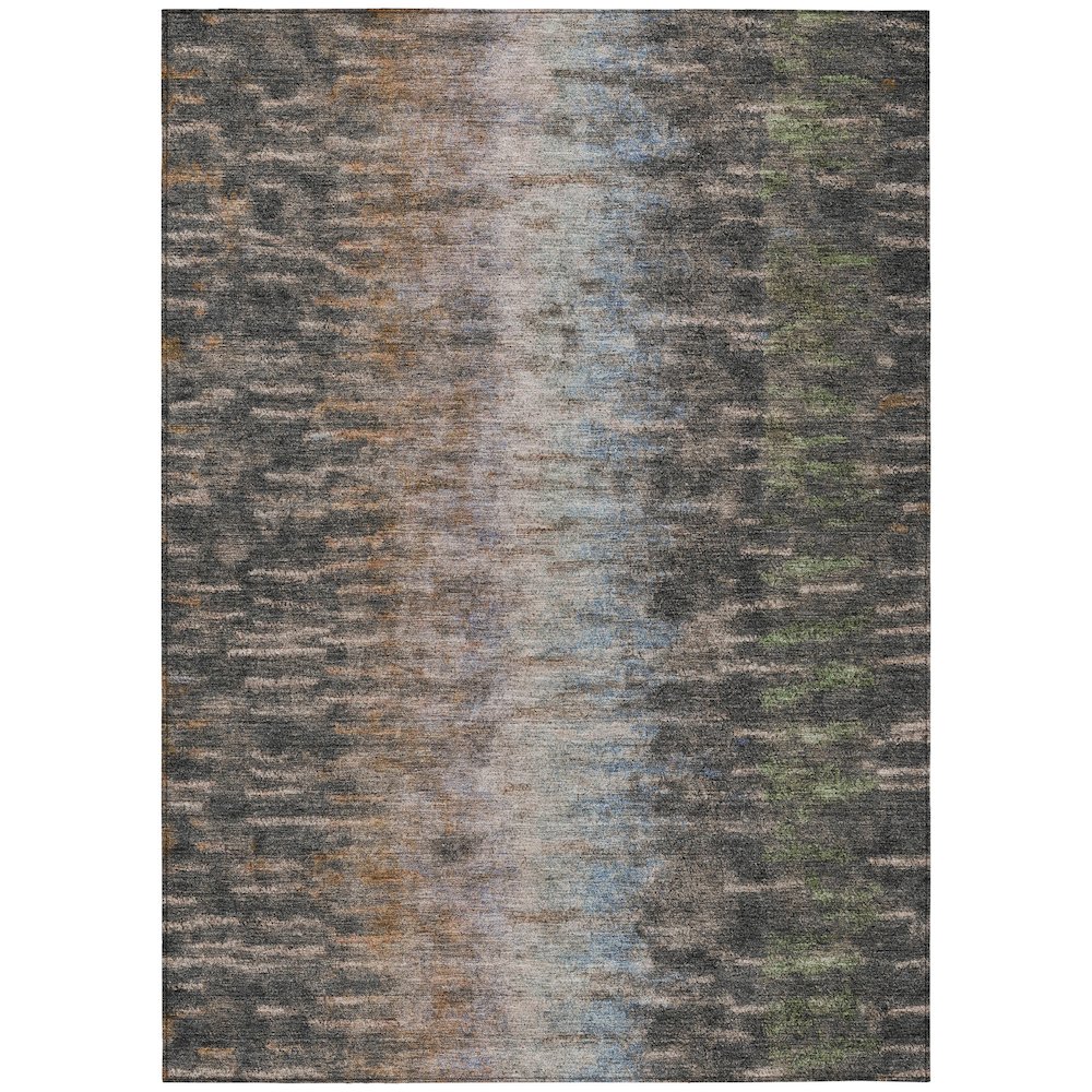 Machine Washable Indoor/Outdoor Chantille ACN2318 Gray 5' x 7'6" Rug. Picture 1