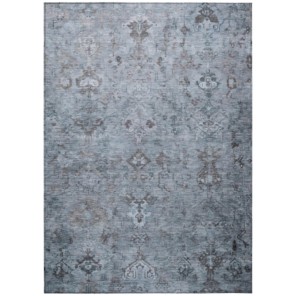 Machine Washable Indoor/Outdoor Chantille ACN2320 Blue 5' x 7'6" Rug. Picture 1