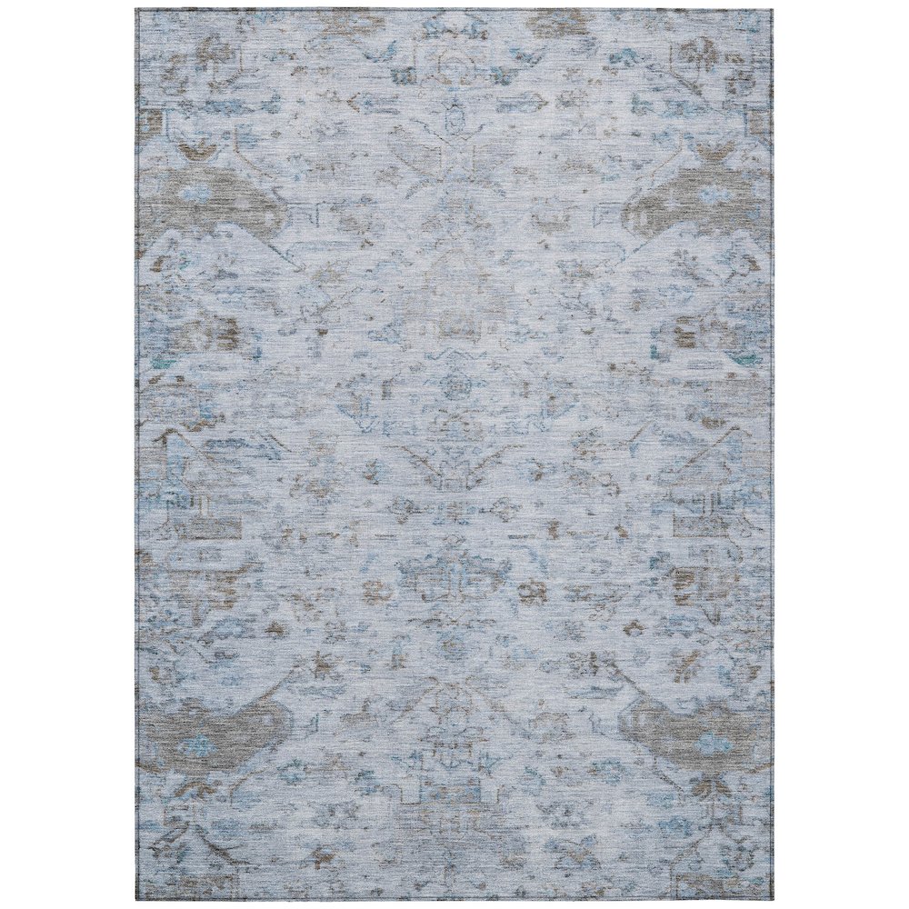 Machine Washable Indoor/Outdoor Chantille ACN2322 Blue 5' x 7'6" Rug. Picture 1