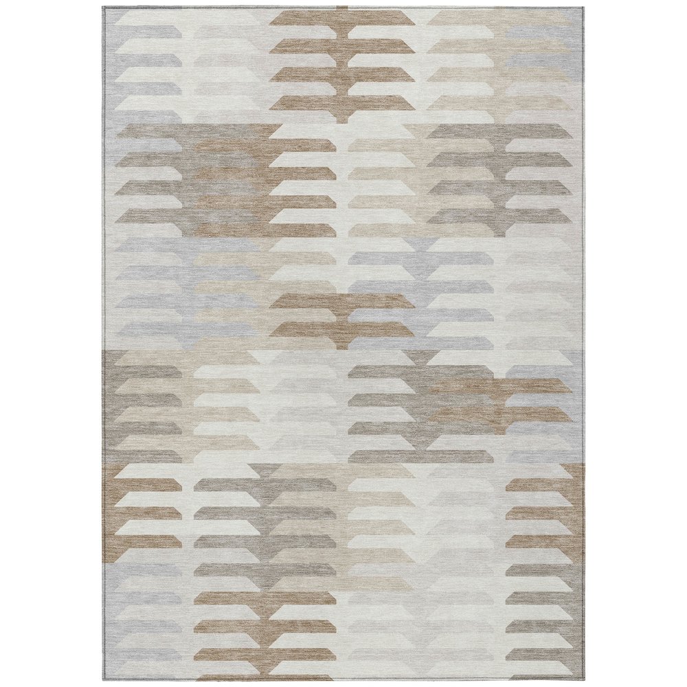 Machine Washable Indoor/Outdoor Chantille ACN2328 Ivory 5' x 7'6" Rug. Picture 1