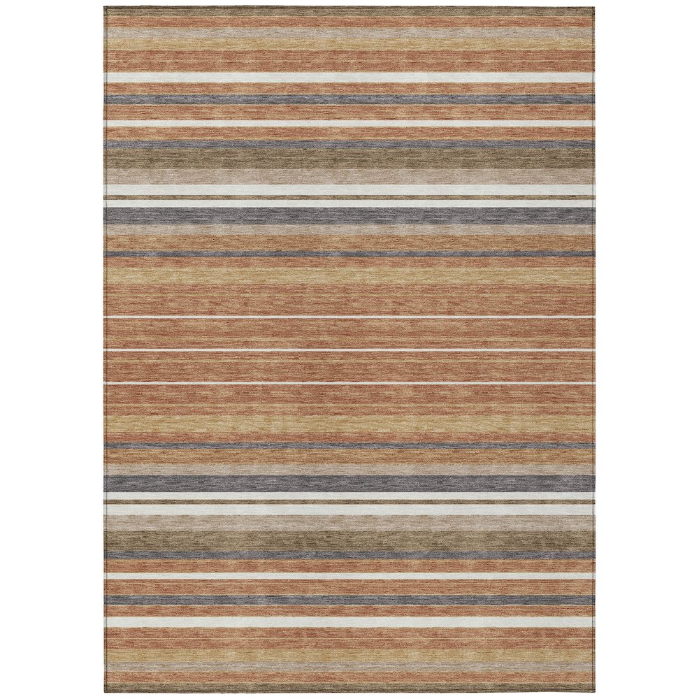 Machine Washable Indoor/Outdoor Chantille ACN2330 Orange 5' x 7'6" Rug. Picture 1