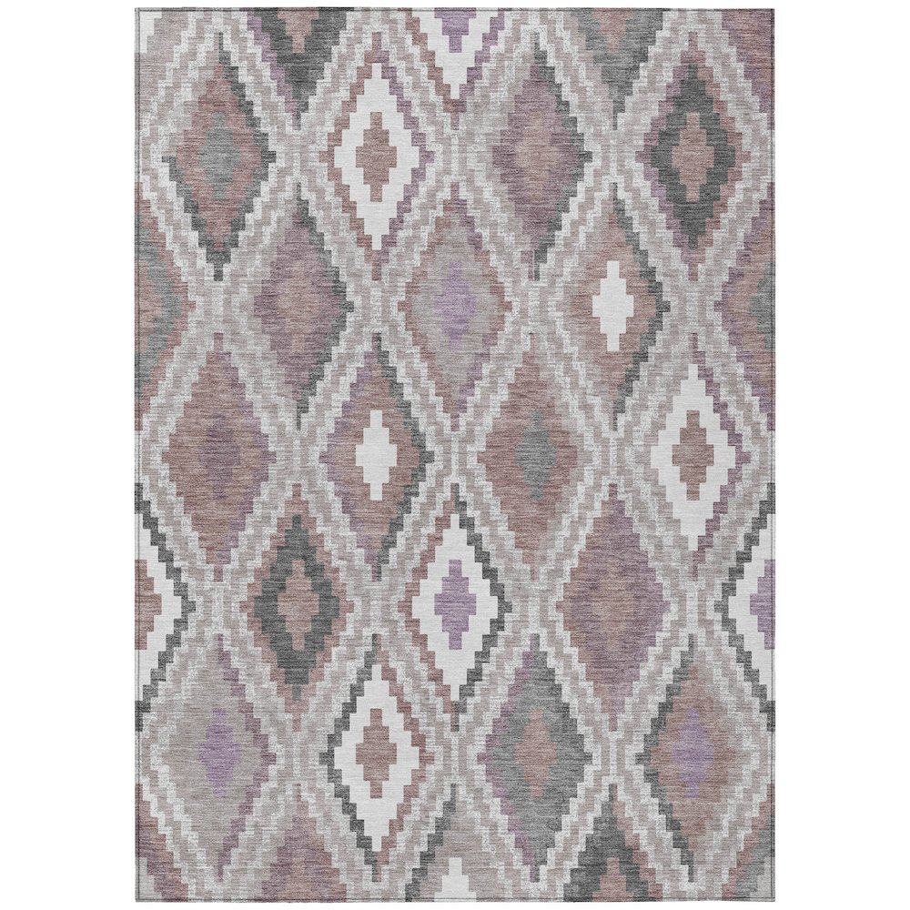 Machine Washable Indoor/Outdoor Chantille ACN2331 Pink 5' x 7'6" Rug. Picture 1