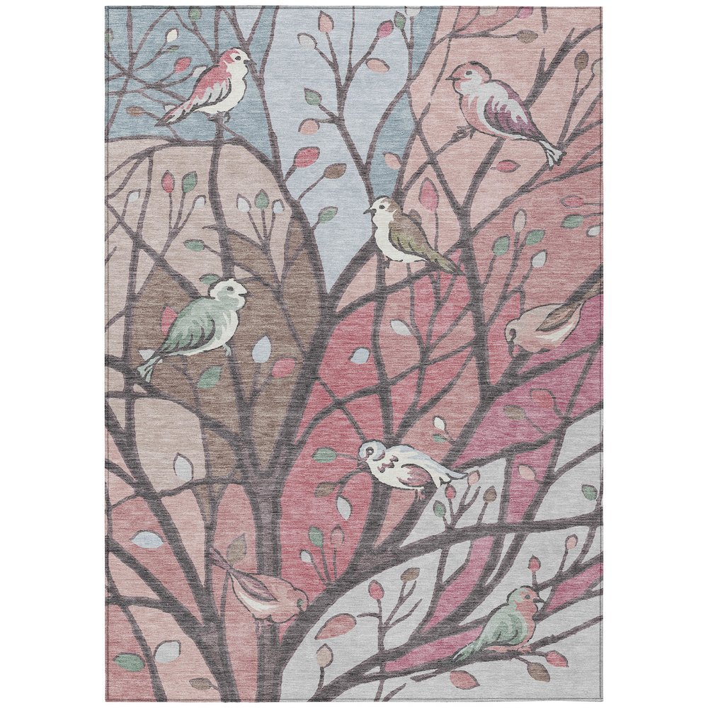 Machine Washable Indoor/Outdoor Chantille ACN2336 Pink 5' x 7'6" Rug. Picture 1