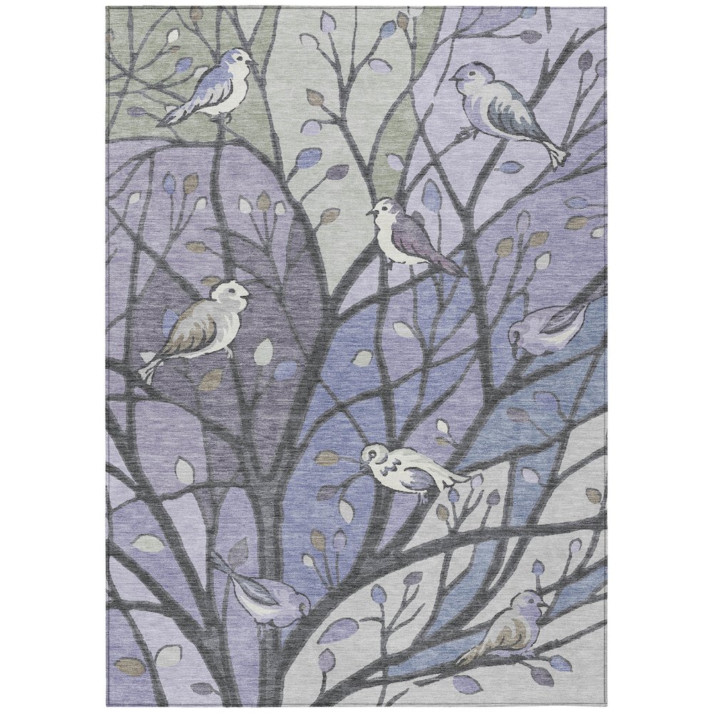 Machine Washable Indoor/Outdoor Chantille ACN2336 Purple 5' x 7'6" Rug. Picture 1