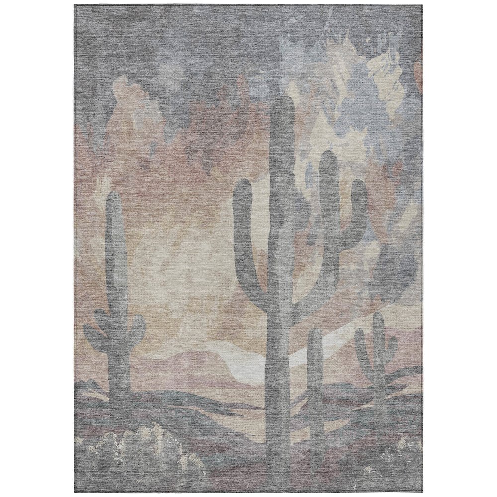 Machine Washable Indoor/Outdoor Chantille ACN2337 Brown 5' x 7'6" Rug. Picture 1
