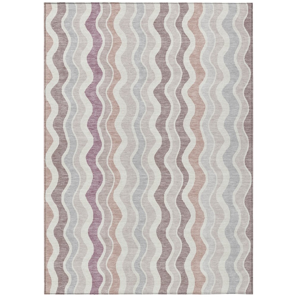 Machine Washable Indoor/Outdoor Chantille ACN2342 Pink 5' x 7'6" Rug. Picture 1