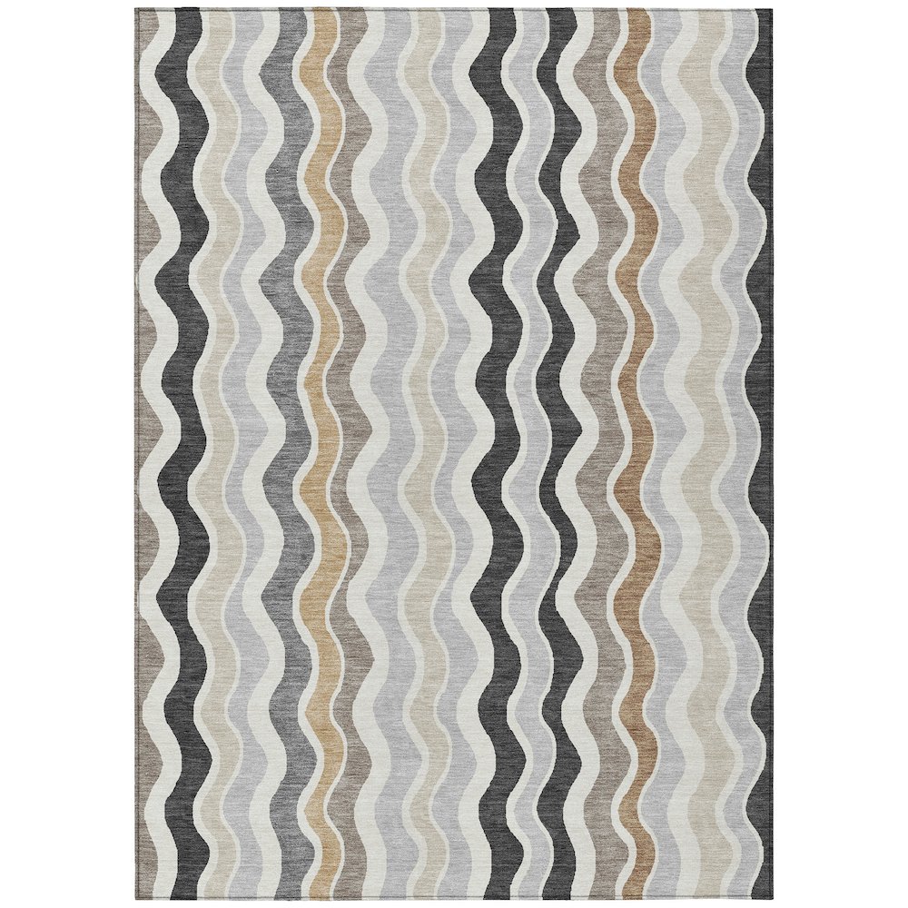 Machine Washable Indoor/Outdoor Chantille ACN2342 Gray 5' x 7'6" Rug. Picture 1
