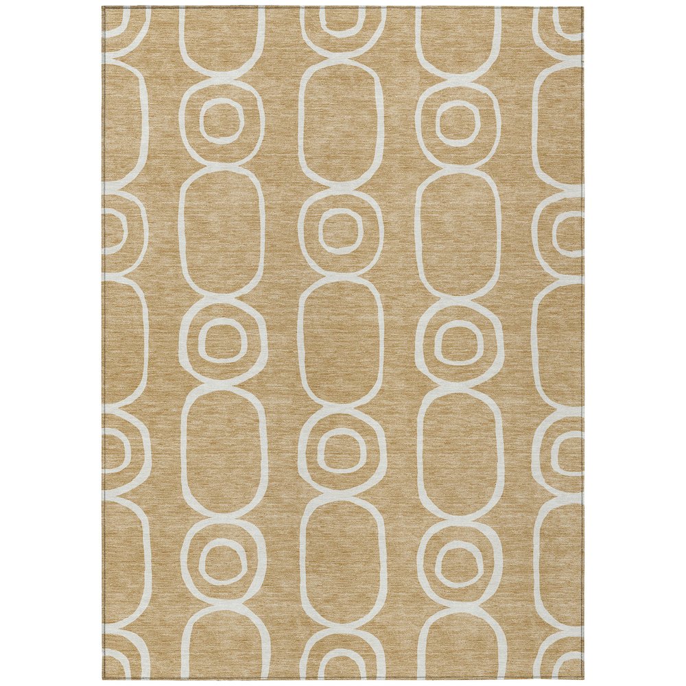 Machine Washable Indoor/Outdoor Chantille ACN2344 Gold 5' x 7'6" Rug. Picture 1
