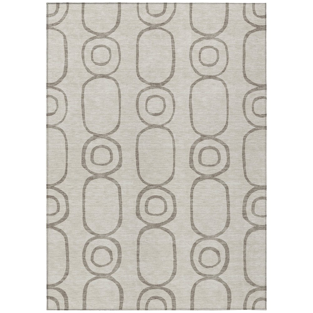 Machine Washable Indoor/Outdoor Chantille ACN2344 Brown 5' x 7'6" Rug. Picture 1
