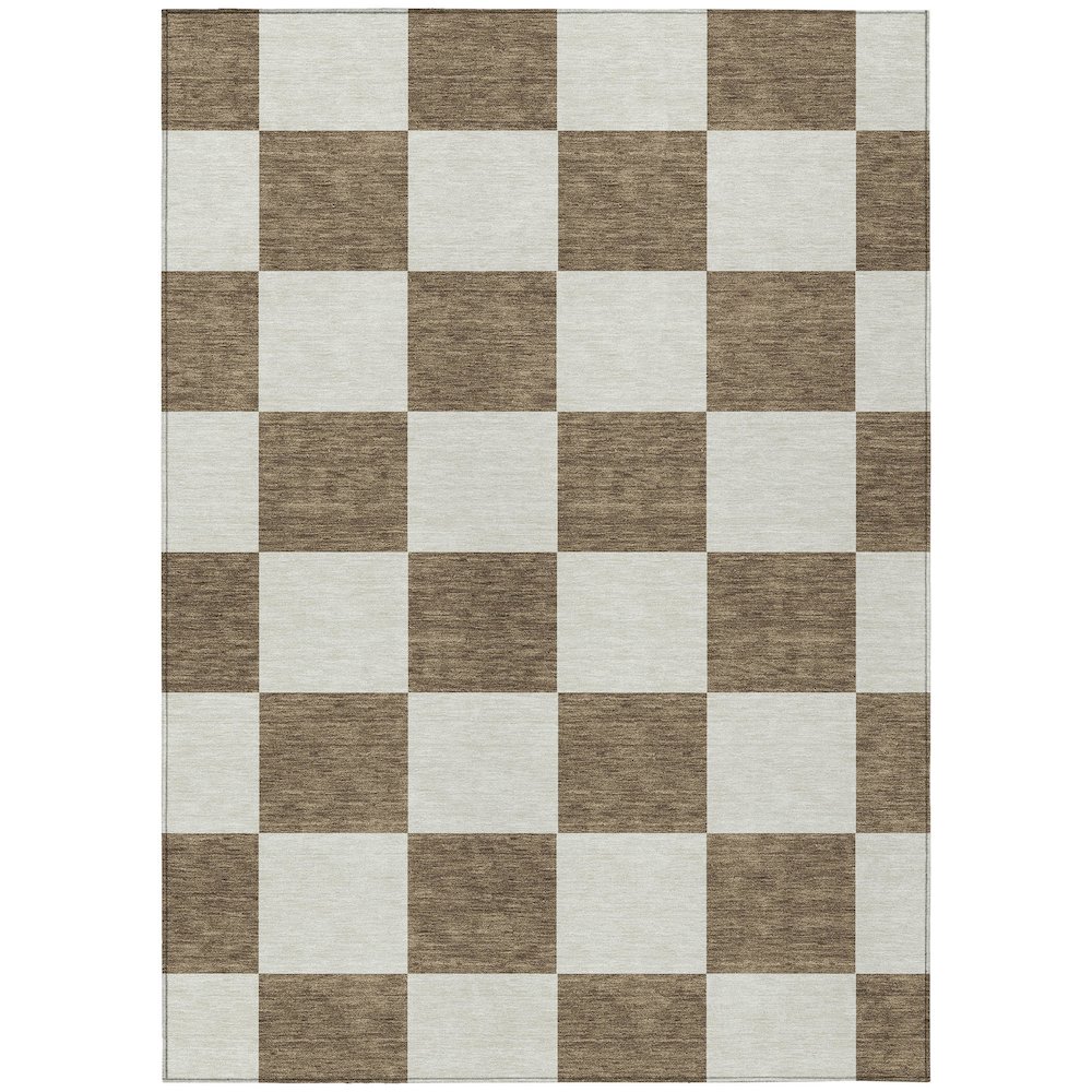 Machine Washable Indoor/Outdoor Chantille ACN2345 Brown 5' x 7'6" Rug. Picture 1