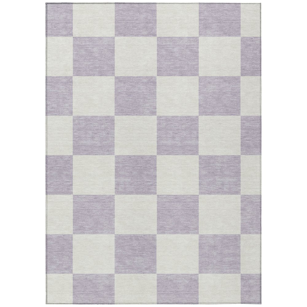 Machine Washable Indoor/Outdoor Chantille ACN2345 Purple 5' x 7'6" Rug. Picture 1