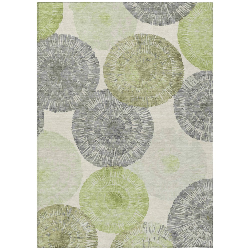 Machine Washable Indoor/Outdoor Chantille ACN2351 Green 5' x 7'6" Rug. Picture 1