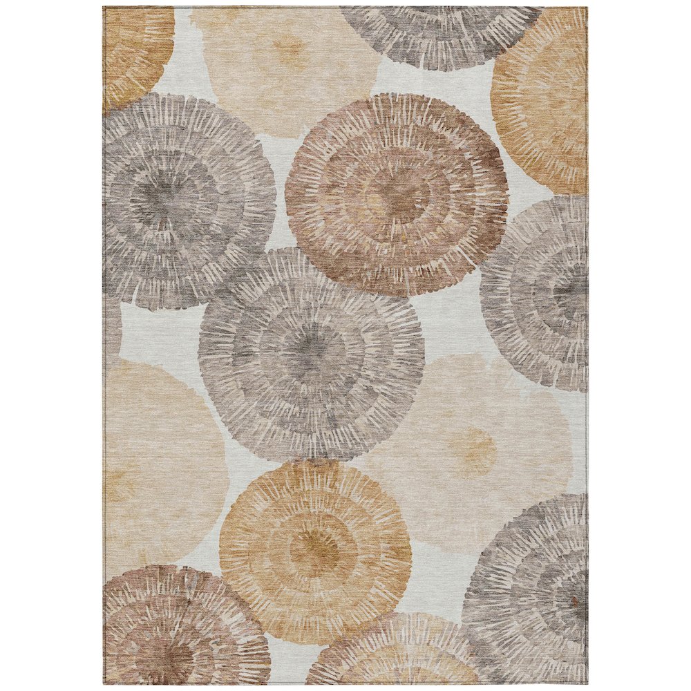 Machine Washable Indoor/Outdoor Chantille ACN2351 Orange 5' x 7'6" Rug. Picture 1