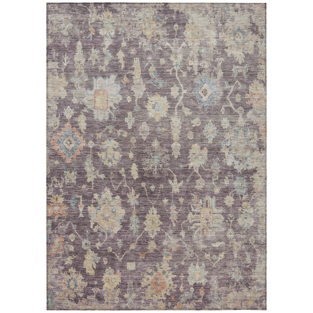 Machine Washable Indoor/Outdoor Chantille ACN2355 Purple 5' x 7'6" Rug. Picture 1