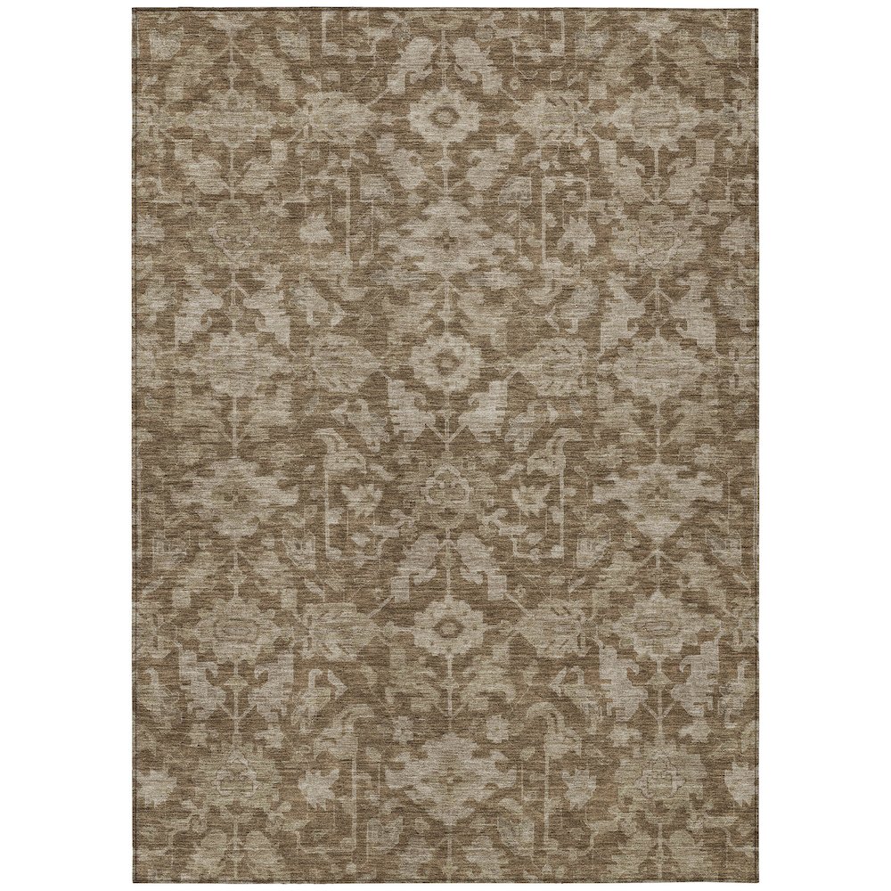 Machine Washable Indoor/Outdoor Chantille ACN2358 Brown 5' x 7'6" Rug. Picture 1
