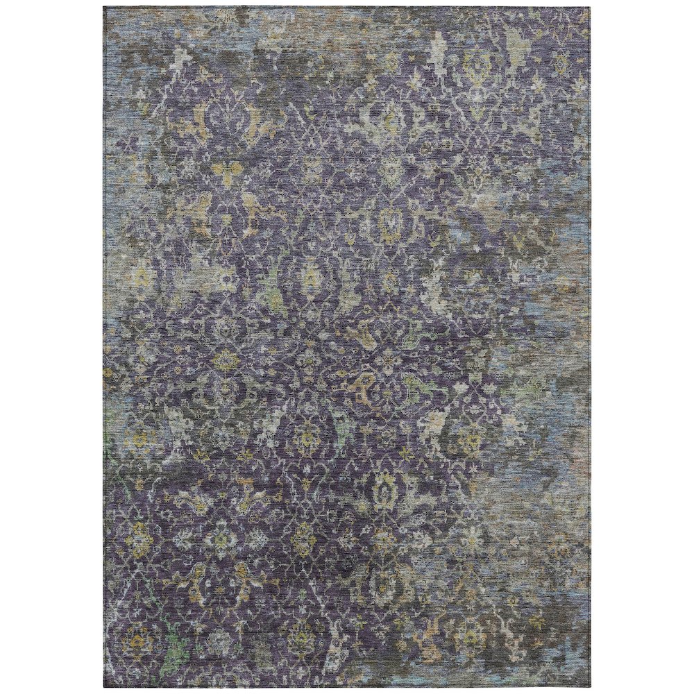 Machine Washable Indoor/Outdoor Chantille ACN2359 Purple 5' x 7'6" Rug. Picture 1