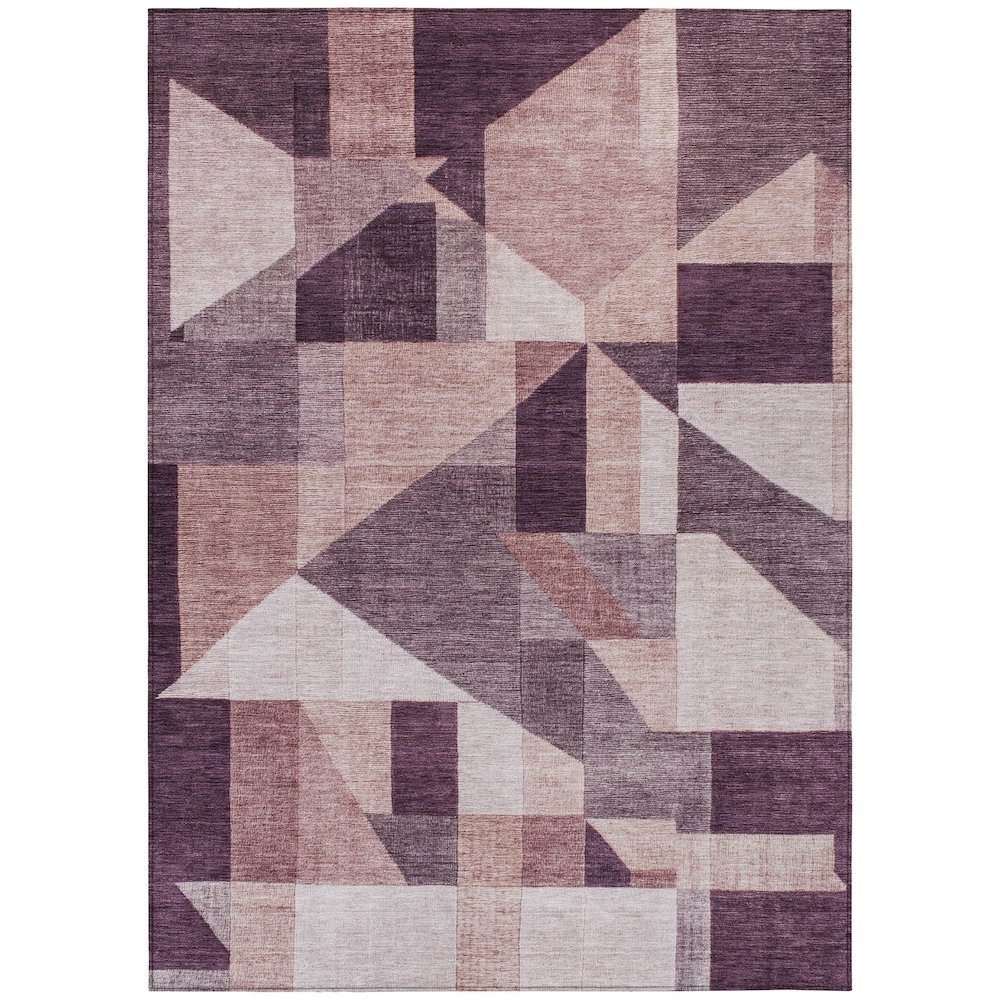 Machine Washable Indoor/Outdoor Chantille ACN2365 Purple 5' x 7'6" Rug. Picture 1
