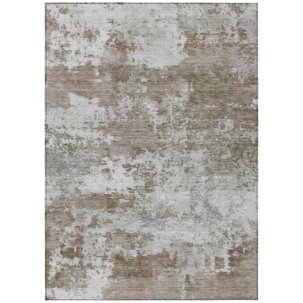 Machine Washable Indoor/Outdoor Chantille ACN2366 Brown 5' x 7'6" Rug. Picture 1