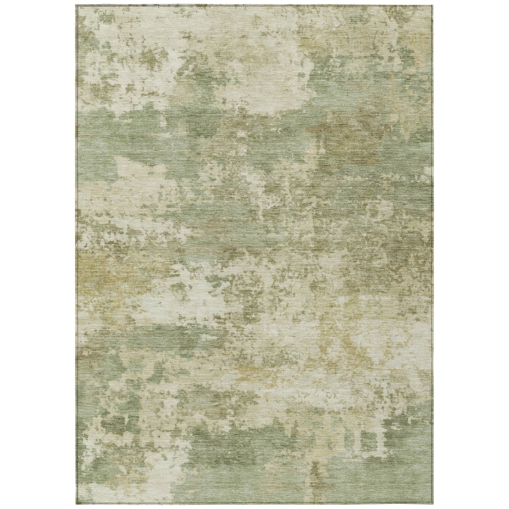 Machine Washable Indoor/Outdoor Chantille ACN2366 Green 5' x 7'6" Rug. Picture 1