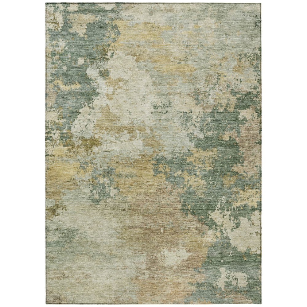 Machine Washable Indoor/Outdoor Chantille ACN2367 Green 5' x 7'6" Rug. Picture 1