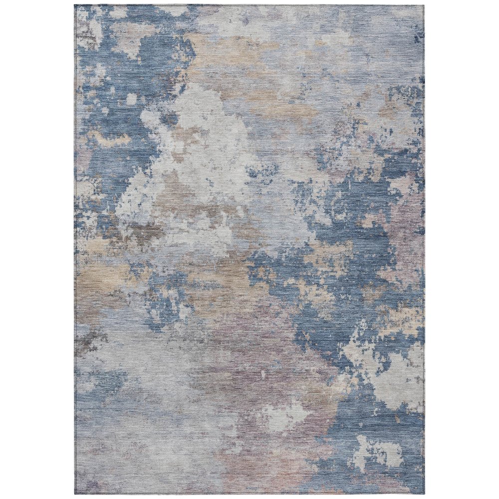 Machine Washable Indoor/Outdoor Chantille ACN2367 Blue 5' x 7'6" Rug. Picture 1