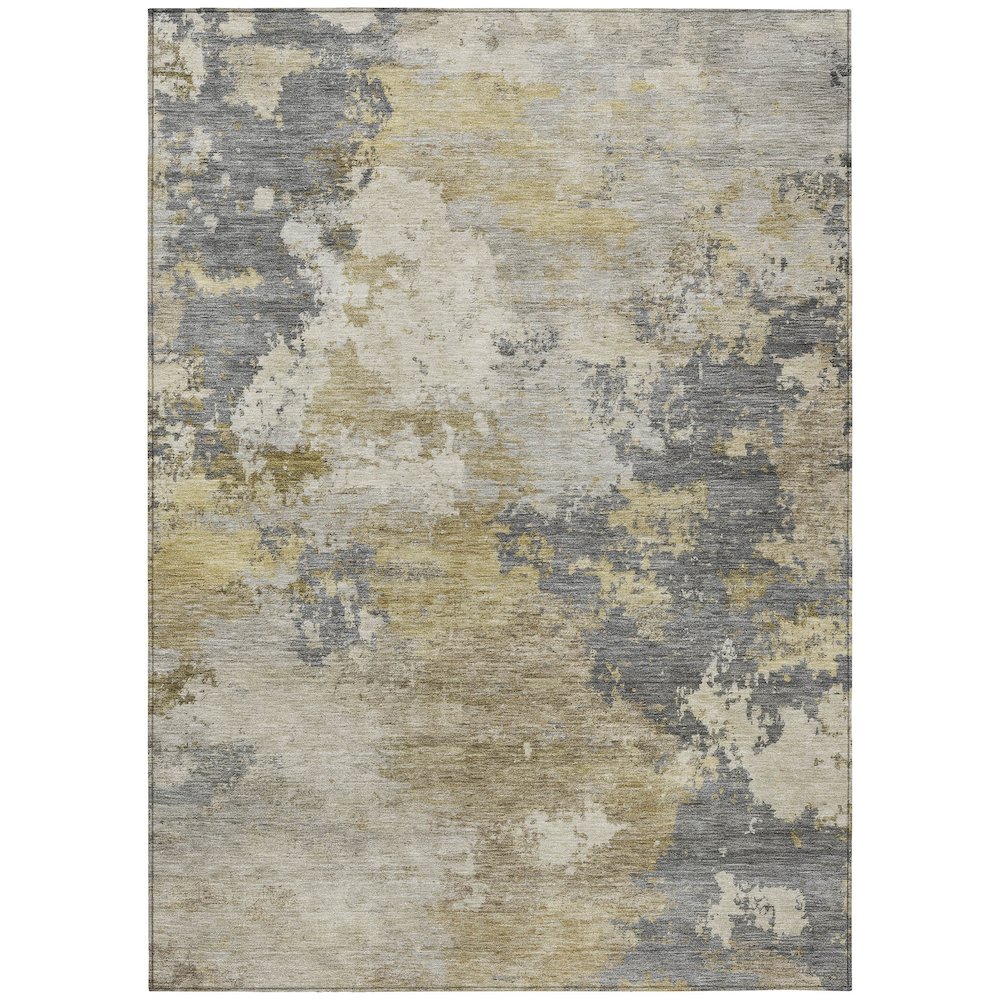 Machine Washable Indoor/Outdoor Chantille ACN2367 Gray 5' x 7'6" Rug. Picture 1