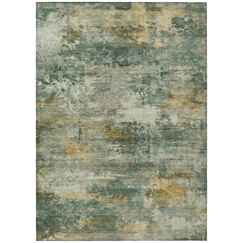 Machine Washable Indoor/Outdoor Chantille ACN2368 Green 5' x 7'6" Rug. Picture 1